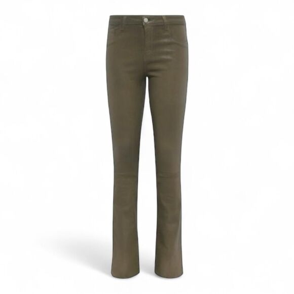 NWT L'AGENCE Selma High Rise Baby Boot Bootcut Jeans in Ivy Green Coated Size 25 - Picture 5 of 11